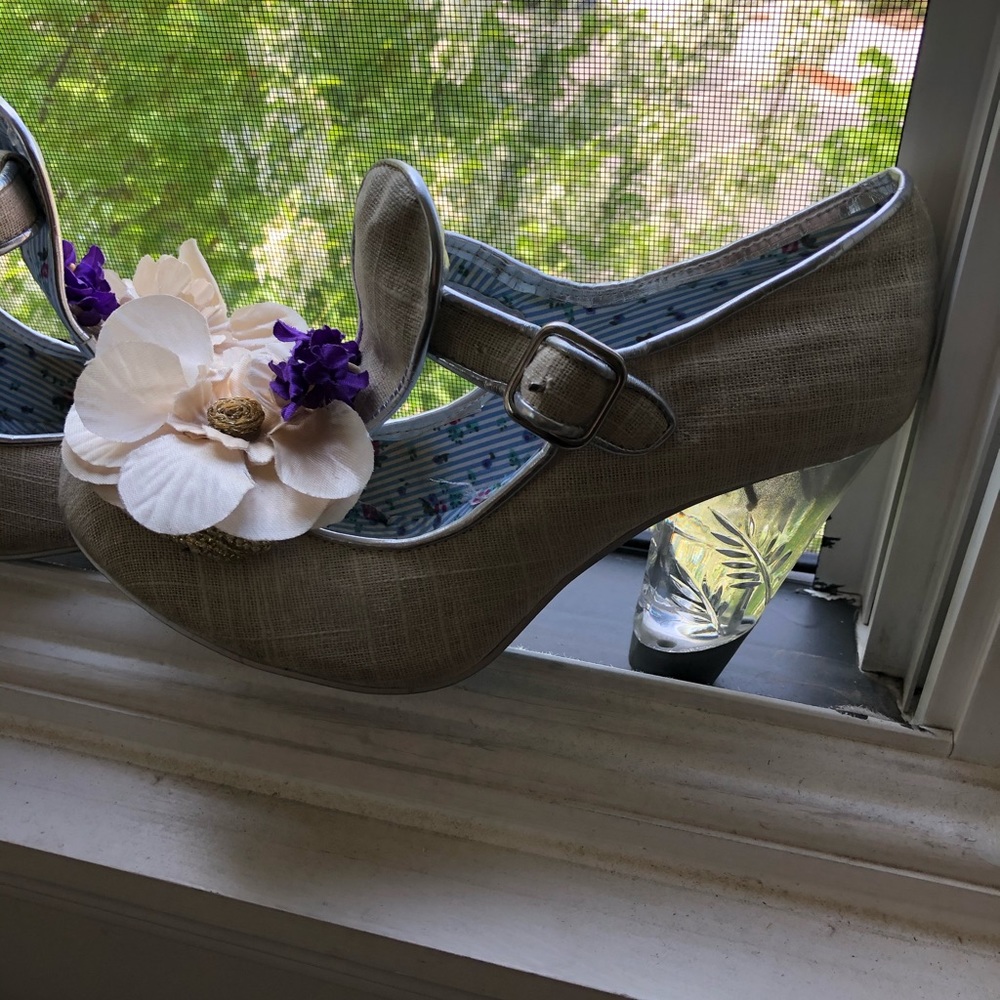 Linen and glass like heels from Irregular Choice